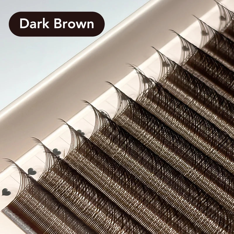 DIYDAY YY Shape Eyelash Extensions C D L LU Curl Brown Lashes Natural Soft Premade Volume Fans Two Tips Y-Shaped False Eyelashes