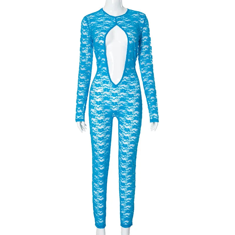 BH1430 Sexy Summer Hollow Lace Romper Backless Jumpsuit with Fitness Casual Style Knitted Skinny Fit for Party Occasions