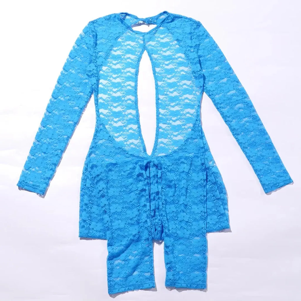 BH1430 Sexy Summer Hollow Lace Romper Backless Jumpsuit with Fitness Casual Style Knitted Skinny Fit for Party Occasions