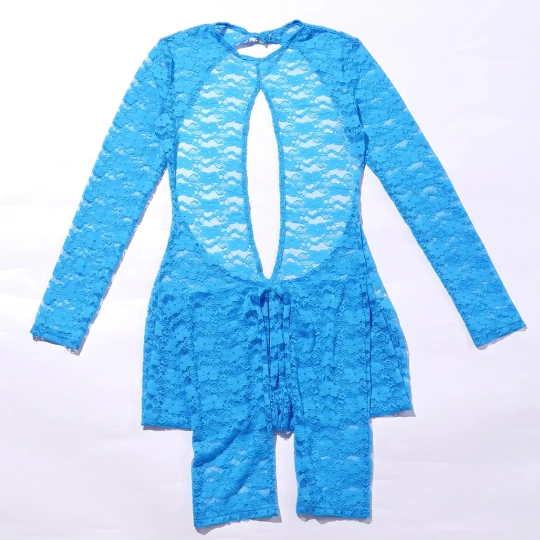 BH1430 Sexy Summer Hollow Lace Romper Backless Jumpsuit with Fitness Casual Style Knitted Skinny Fit for Party Occasions