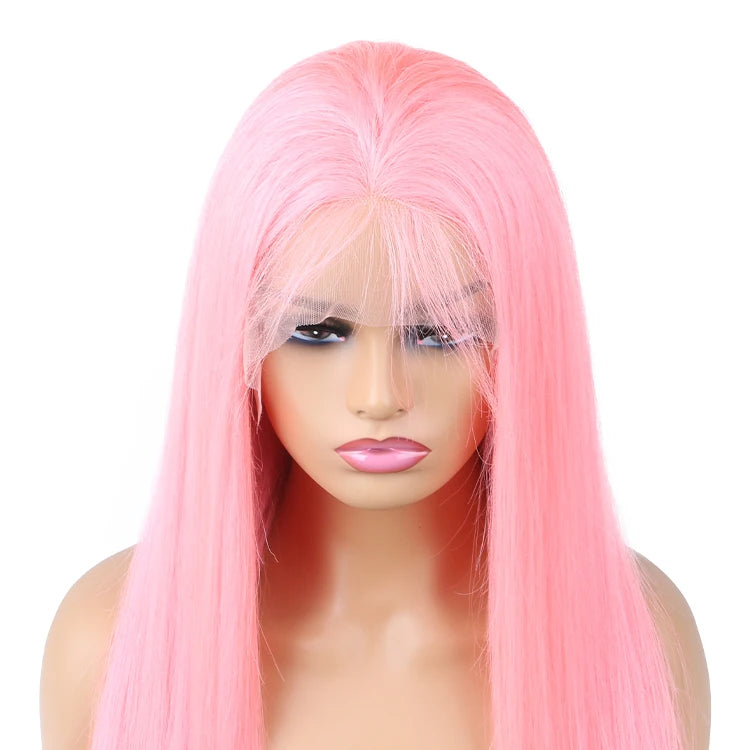 16 Inch Silky Straight Lace Frontal Wigs for Women With Baby Hair Wine Red Hair Wig 99J Burgundy Red Human Hair Lace Front Wig