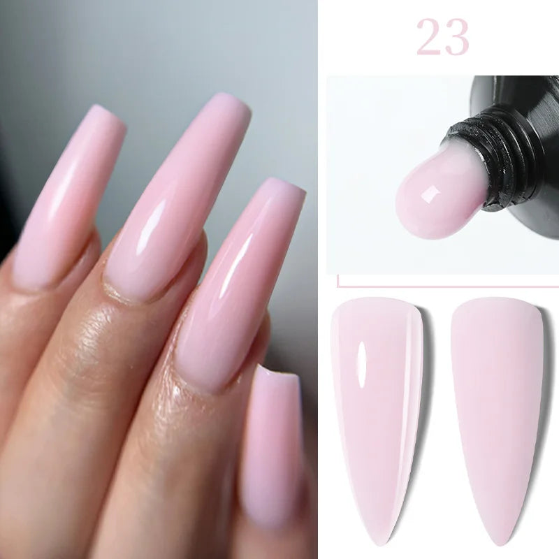LILYCUTE 15ML Quick Extension Gel Nail Polish Nude Milk White Color Finger Prolong Acrylic Crystal Construction Hard Gel Varnish
