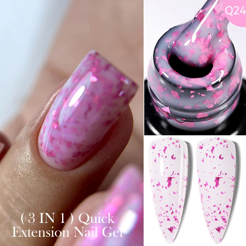 LILYCUTE 15ML Quick Extension Gel Nail Polish Nude Milk White Color Finger Prolong Acrylic Crystal Construction Hard Gel Varnish