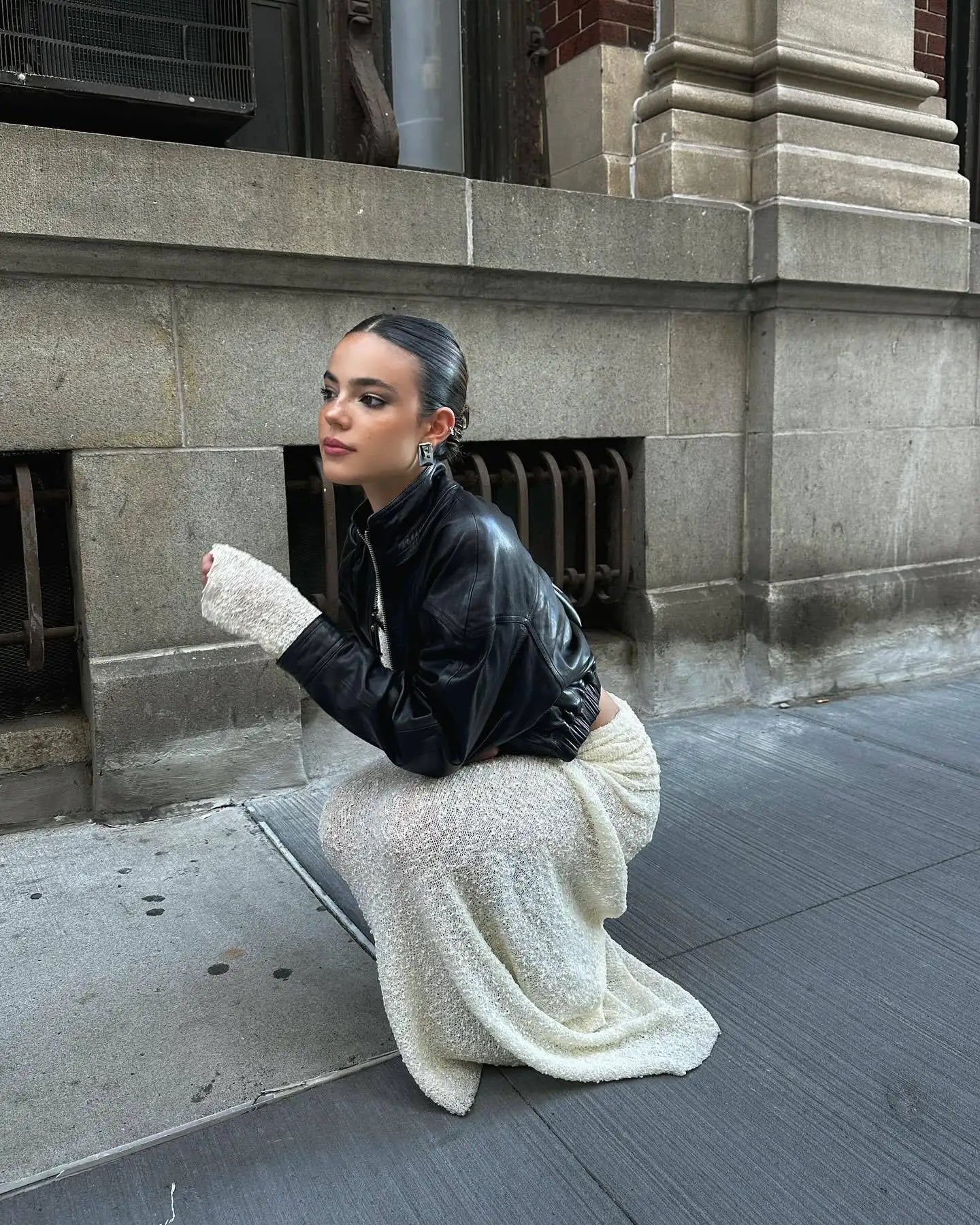 Summer Knit Beach Skirt Sets Women Sexy See Through Holiday Two Piece Outfits Long Sleeve Top and Maxi Skirt Matching Set 2025