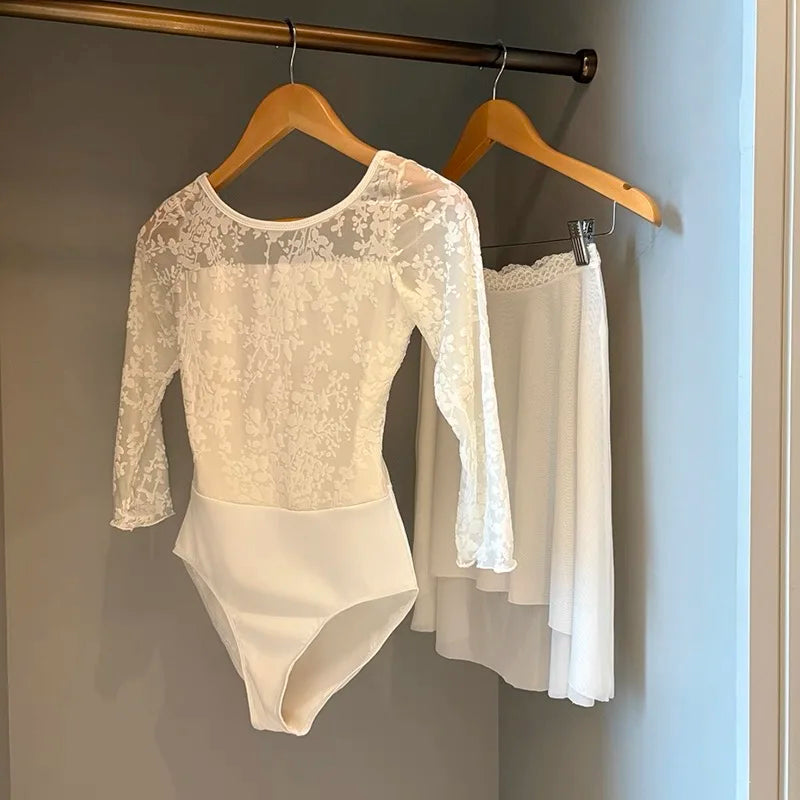 Ballet Dance Leotard Adult New Daily White Practice Team Gymnastics Dancing