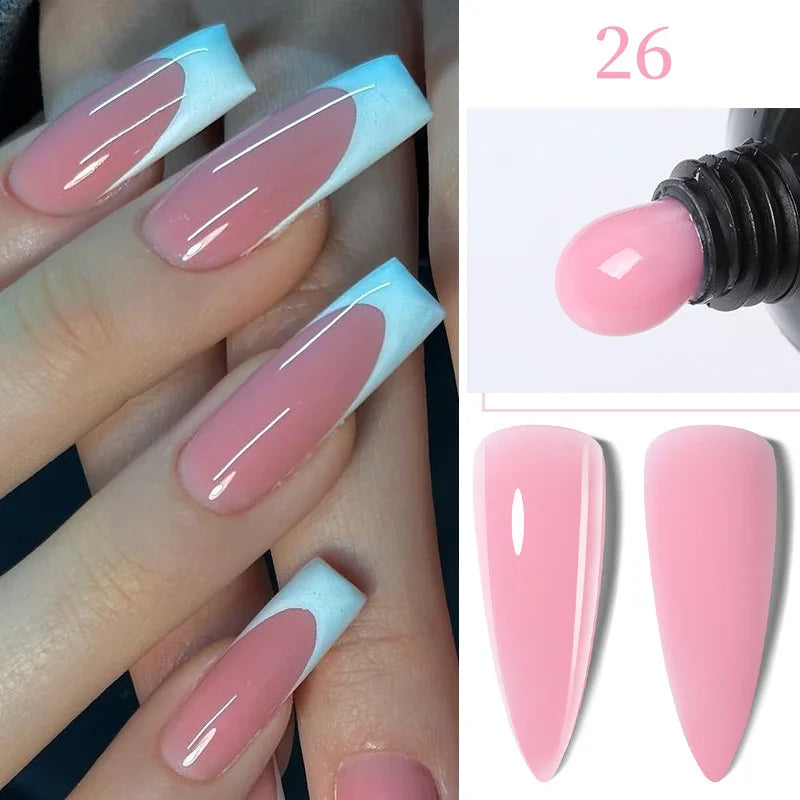 LILYCUTE 15ML Quick Extension Gel Nail Polish Nude Milk White Color Finger Prolong Acrylic Crystal Construction Hard Gel Varnish