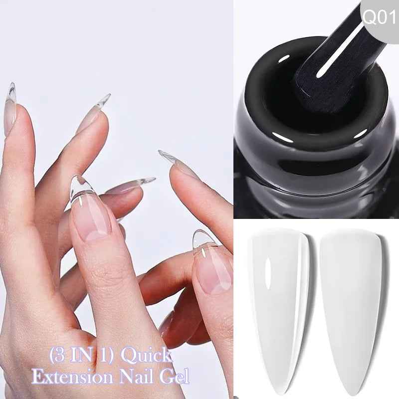 LILYCUTE 15ML Quick Extension Gel Nail Polish Nude Milk White Color Finger Prolong Acrylic Crystal Construction Hard Gel Varnish