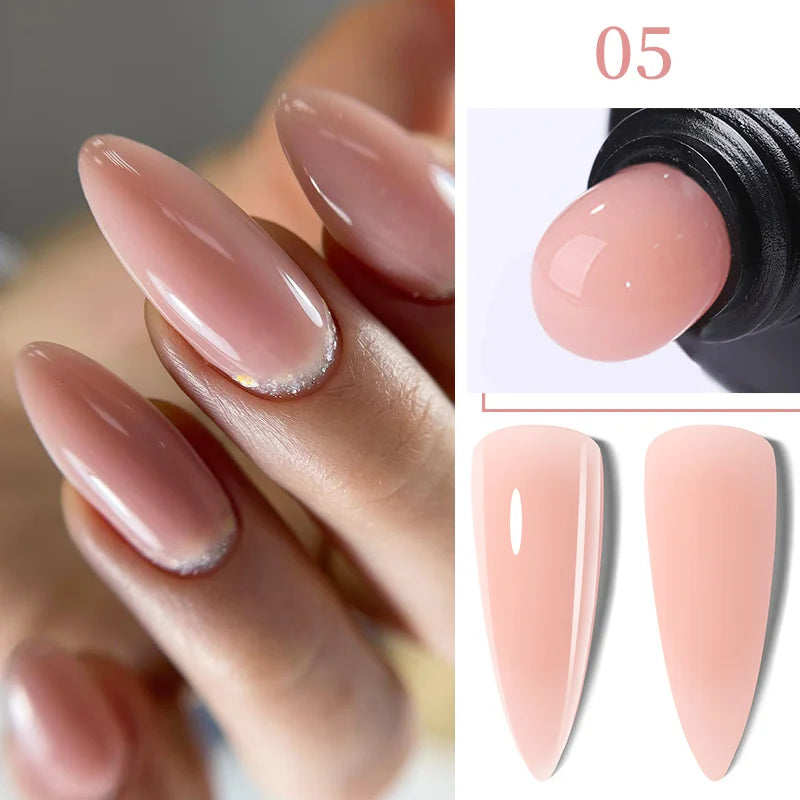 LILYCUTE 15ML Quick Extension Gel Nail Polish Nude Milk White Color Finger Prolong Acrylic Crystal Construction Hard Gel Varnish