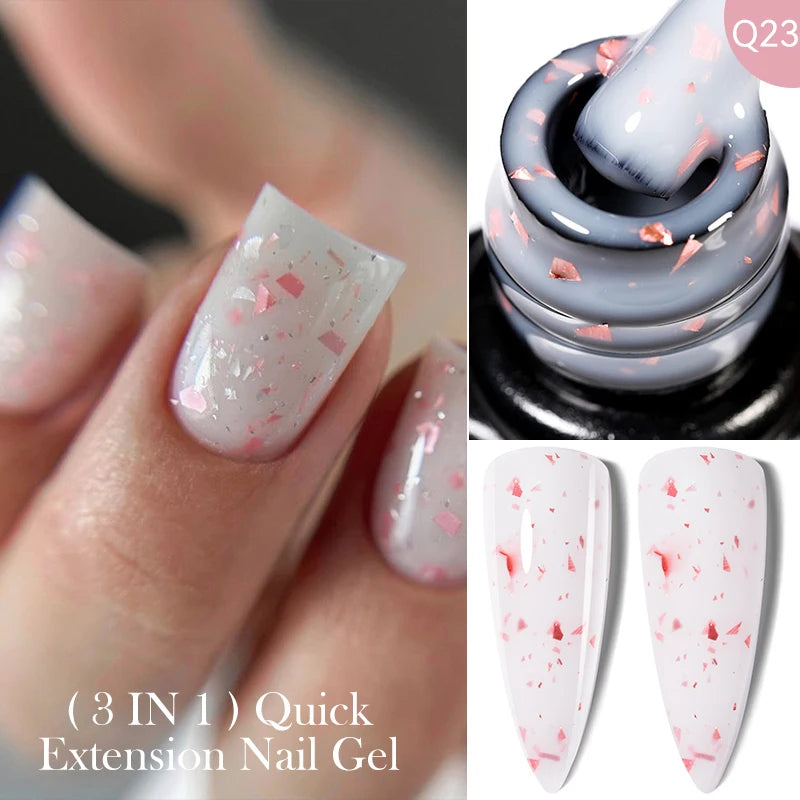 LILYCUTE 15ML Quick Extension Gel Nail Polish Nude Milk White Color Finger Prolong Acrylic Crystal Construction Hard Gel Varnish