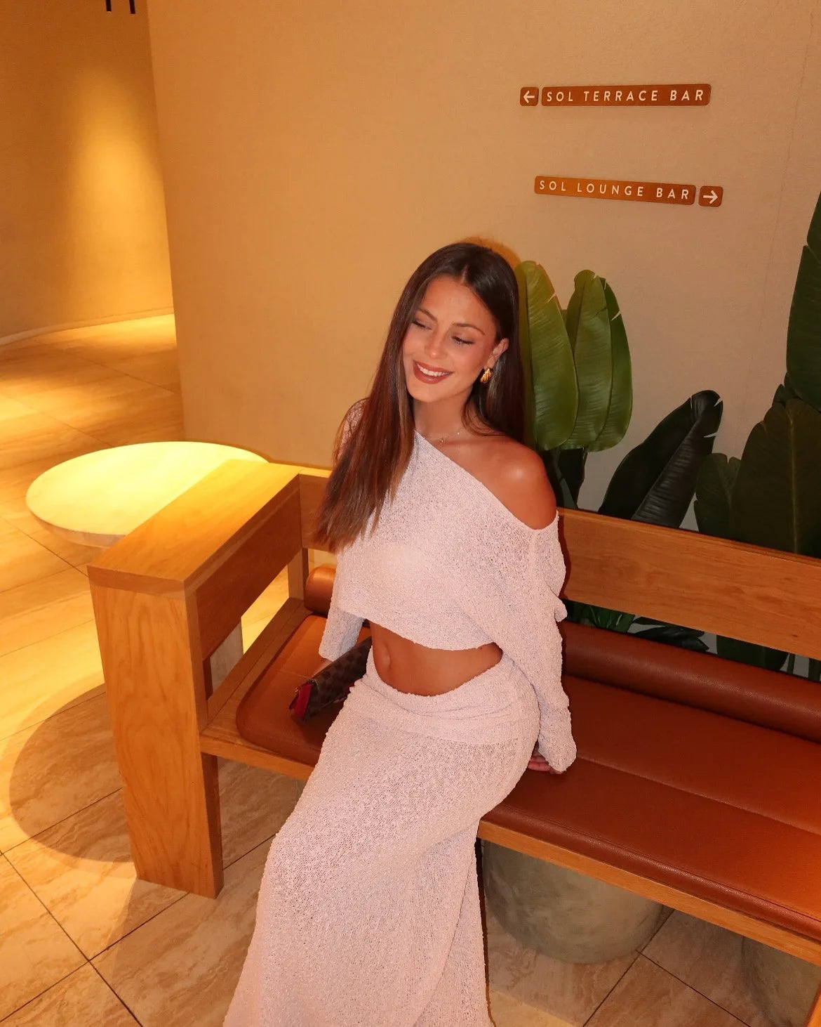 Summer Knit Beach Skirt Sets Women Sexy See Through Holiday Two Piece Outfits Long Sleeve Top and Maxi Skirt Matching Set 2025