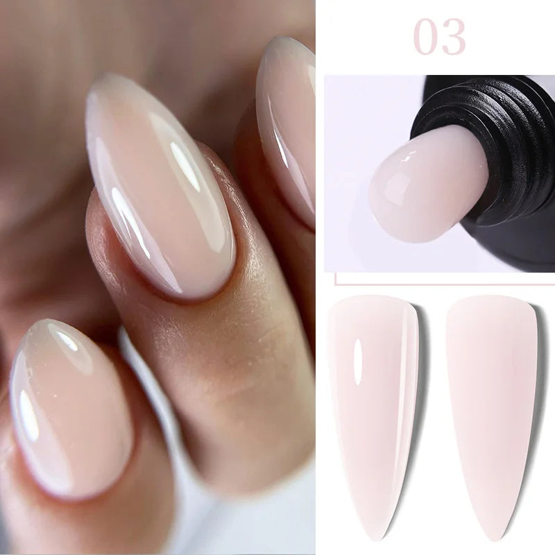 LILYCUTE 15ML Quick Extension Gel Nail Polish Nude Milk White Color Finger Prolong Acrylic Crystal Construction Hard Gel Varnish
