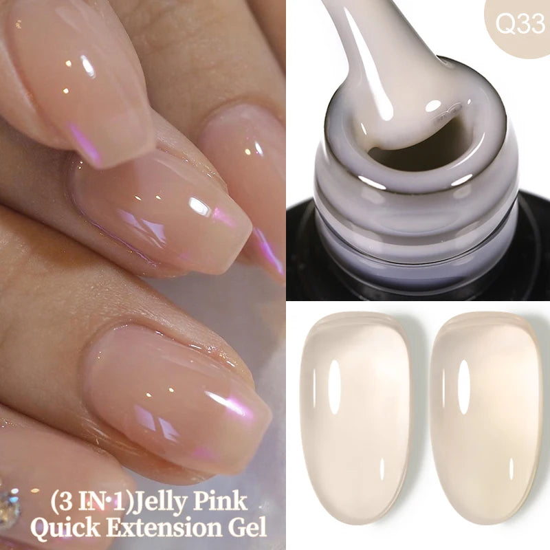 LILYCUTE 15ML Quick Extension Gel Nail Polish Nude Milk White Color Finger Prolong Acrylic Crystal Construction Hard Gel Varnish