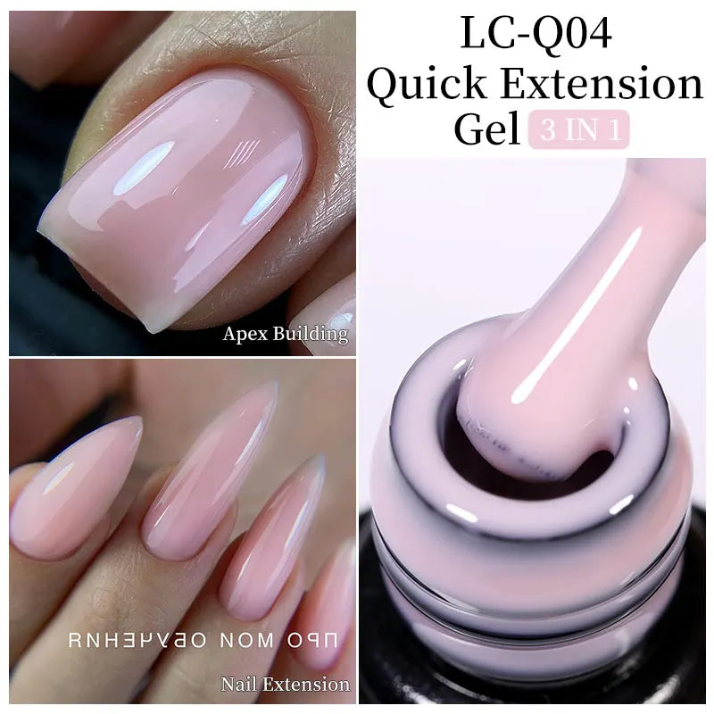 LILYCUTE 15ML Quick Extension Gel Nail Polish Nude Milk White Color Finger Prolong Acrylic Crystal Construction Hard Gel Varnish