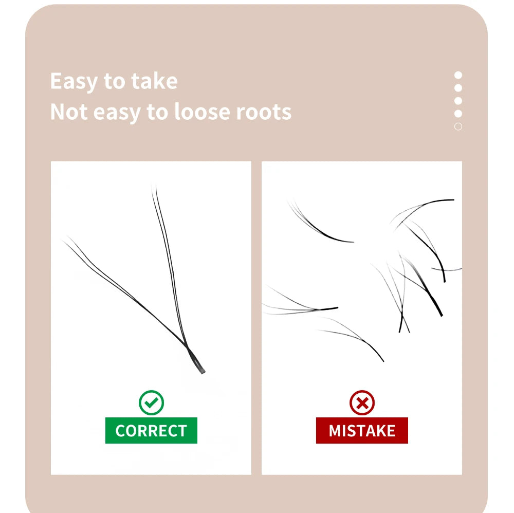 DIYDAY YY Shape Eyelash Extensions C D L LU Curl Brown Lashes Natural Soft Premade Volume Fans Two Tips Y-Shaped False Eyelashes