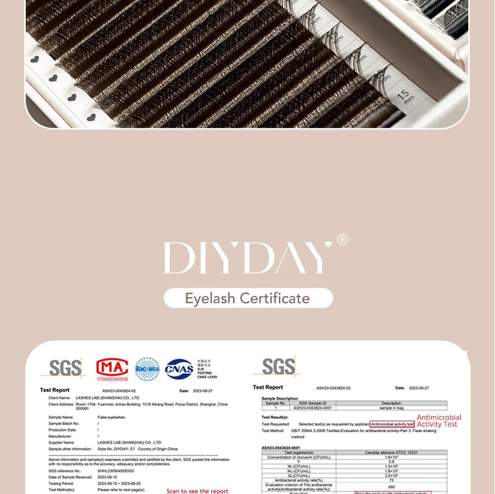 DIYDAY YY Shape Eyelash Extensions C D L LU Curl Brown Lashes Natural Soft Premade Volume Fans Two Tips Y-Shaped False Eyelashes