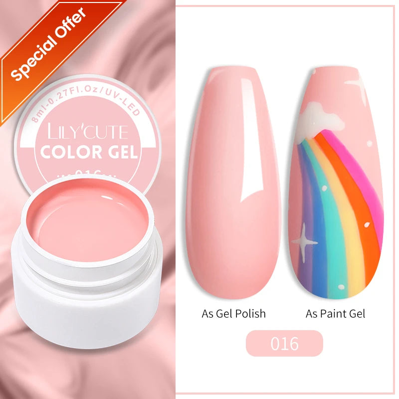 LILYCUTE 15ML Quick Extension Gel Nail Polish Nude Milk White Color Finger Prolong Acrylic Crystal Construction Hard Gel Varnish
