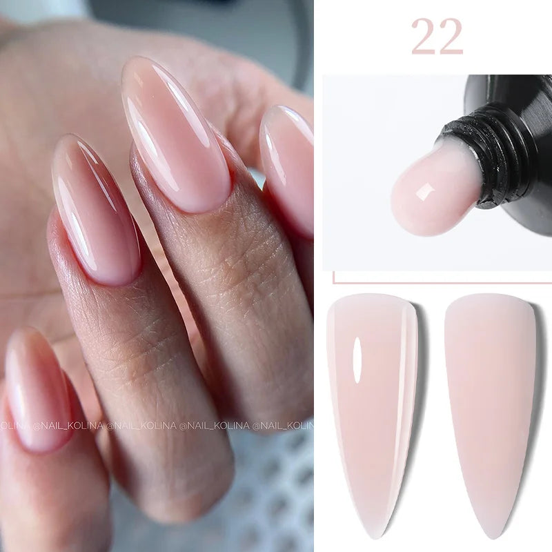 LILYCUTE 15ML Quick Extension Gel Nail Polish Nude Milk White Color Finger Prolong Acrylic Crystal Construction Hard Gel Varnish