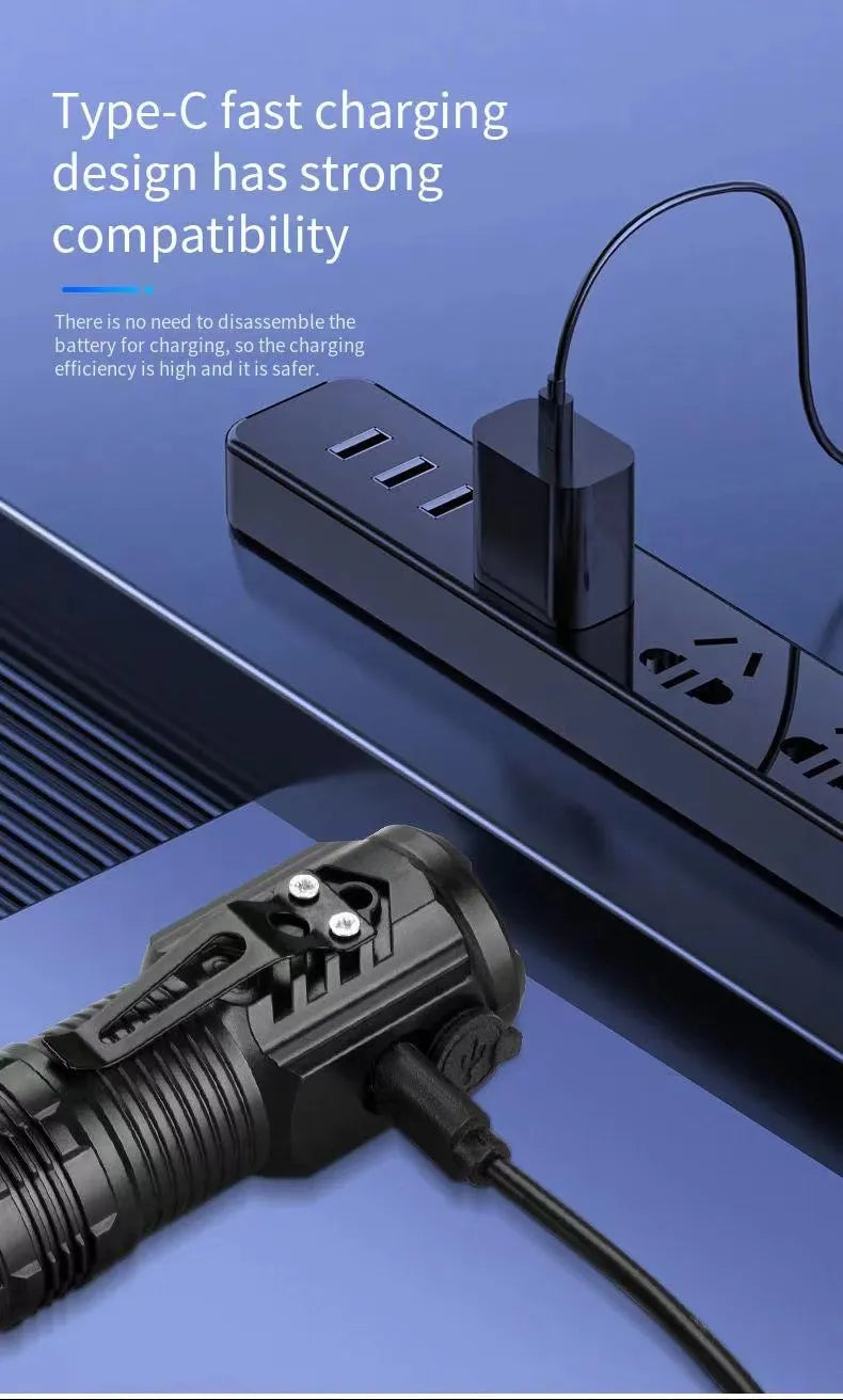 LED Strong Light Flashlight Rechargeable Multi functional