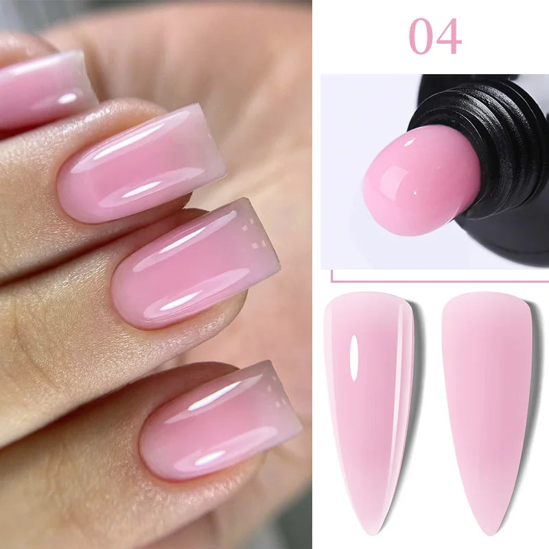 LILYCUTE 15ML Quick Extension Gel Nail Polish Nude Milk White Color Finger Prolong Acrylic Crystal Construction Hard Gel Varnish