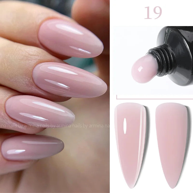 LILYCUTE 15ML Quick Extension Gel Nail Polish Nude Milk White Color Finger Prolong Acrylic Crystal Construction Hard Gel Varnish